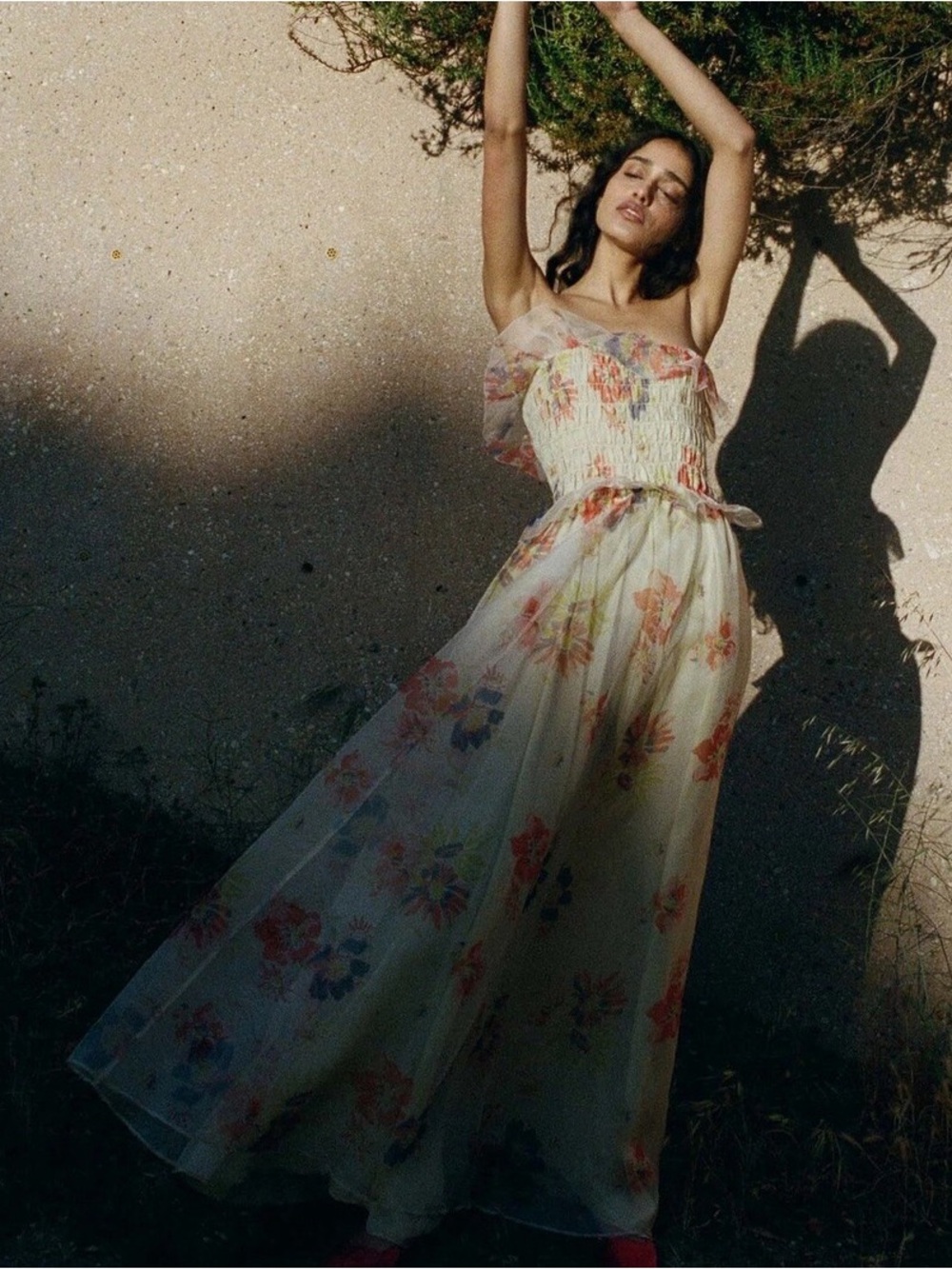Doen Silk Floral Maxi Dress in Sweet Gardenia NWT sz Small